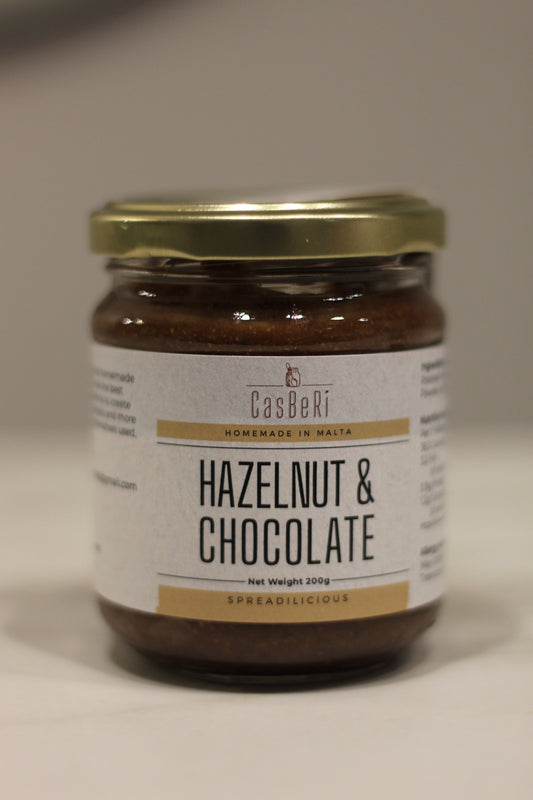Refined sugar free, vegan chocolate and hazelnut Butter in Jar